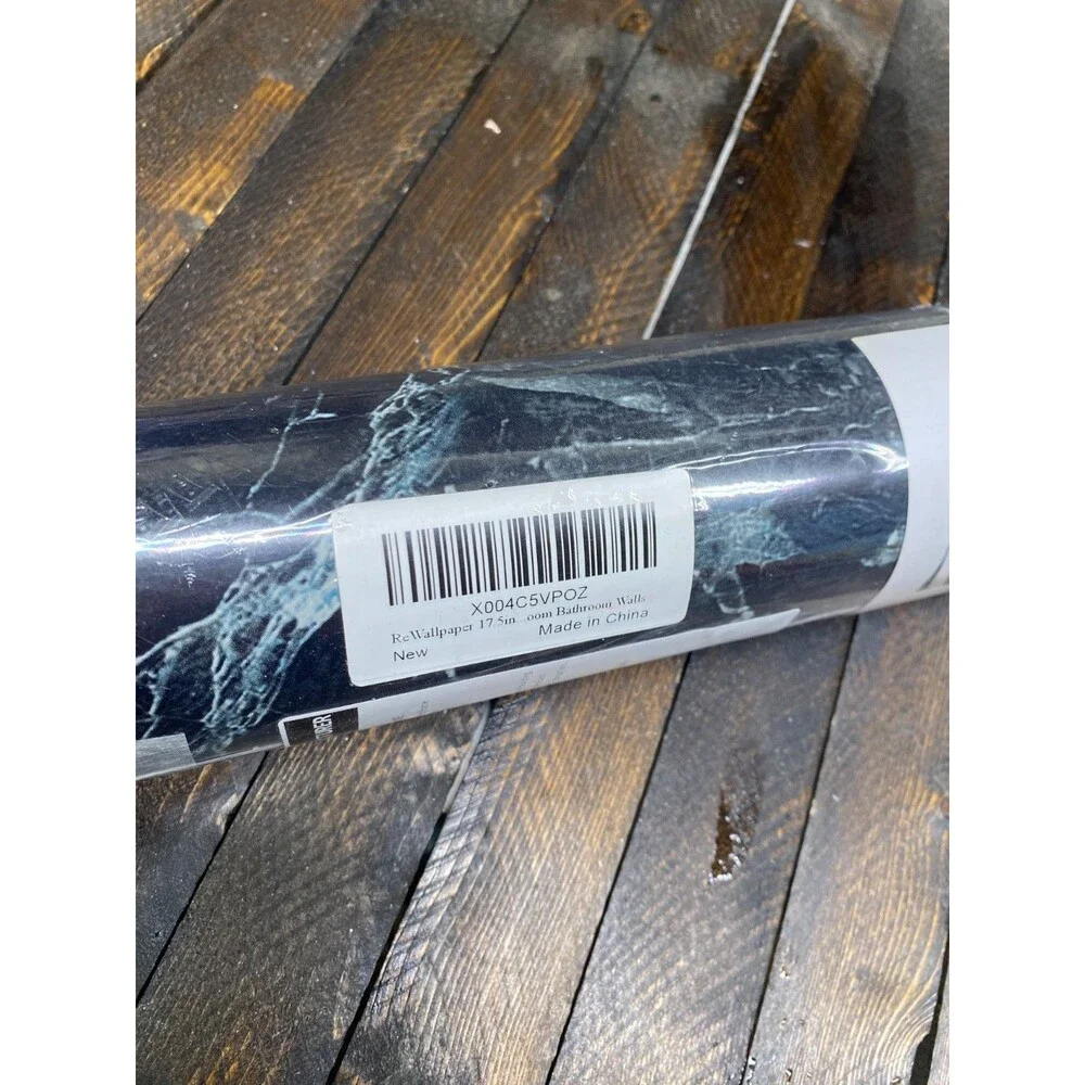Black Marble Contact Paper Peel & Stick Waterproof Wallpaper 17.75